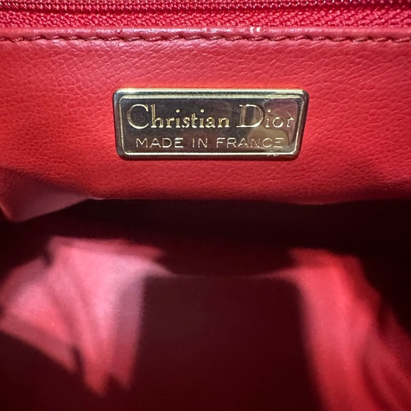 CHRISTIAN DIOR ❤️🌟VINTAGE RED LEATHER BUCKET BAG ⭐️ - Picture 11 of 12